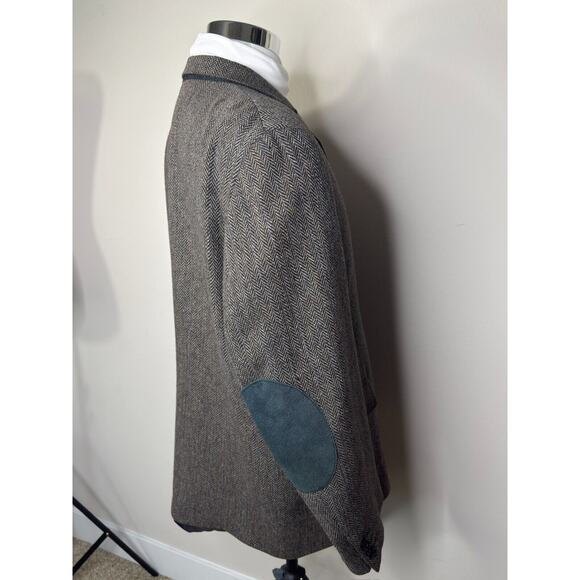 VTG Oleg Cassini Men 100 Wool Tweed Single Breasted Blazer Brown Ukraine 46R - Picture 3 of 12